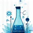 フラスコと分子のアイコン