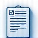 Icona stilizzata di un documento con un segno di spunta, simbolo di preventivi chiari.