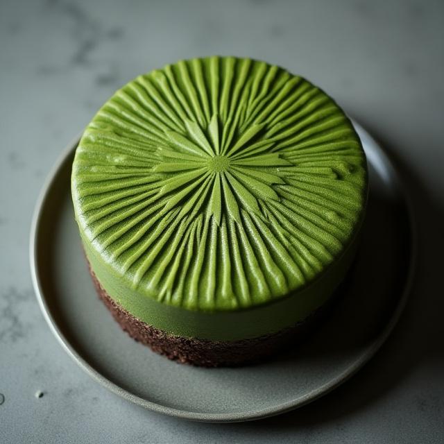 麻の葉文様が美しい抹茶オペラケーキ